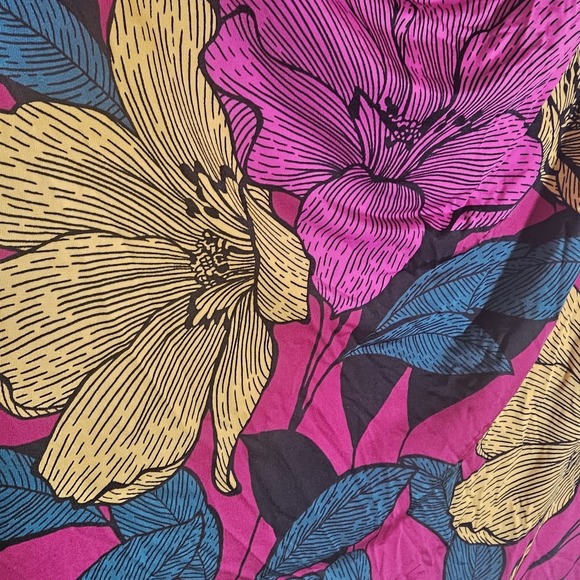 Worthington Top Womens Medium Purple Floral Drape Cowl Sleeveless Tank Silky M - Picture 6 of 12